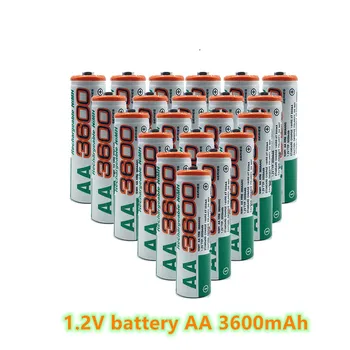 AA baterija 100% MAH, 3600 V, NiMH, tinka laikrodžiui, pelei, kompiuteriui 2, nauja, 1.2