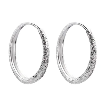Paprasti elegantiški auskarai moterims Apvalus ratas Brinco 925 svarų sterlingų sidabro lankelio ausys Daili papuošalų didmeninė prekyba