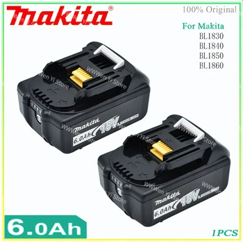 Original Makita 18V 6000mAh Ličio jonų įkraunama Makita baterija 18v gręžtuvas Pakaitinės baterijos BL1860 BL1830 BL1850 BL1860B