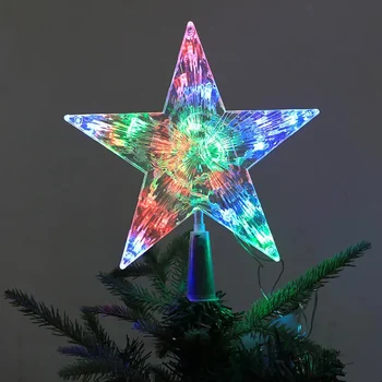 15cm Kalėdų eglutės viršaus žvaigždės lempa Led Light Kalėdų dekoracijos namams Kalėdų eglutės papuošalai Naujųjų metų Kalėdų vakarėlio dekoravimas