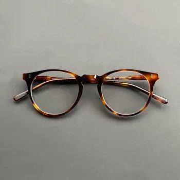 OV5183 Akinių rėmeliai Moteriški retro acetato optiniai akiniai Vyrų prabangos prekės ženklas gamina trumparegystės receptinius akinius moterims