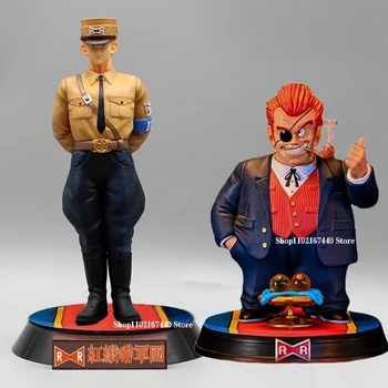 Anime Raudonojo kaspino armijos drakono rutulio figūrėlė GK generolas mėlynas vadas Raudona figūra Blogis Raudona figūrėlė PVC kolekcijos žaislų dovana