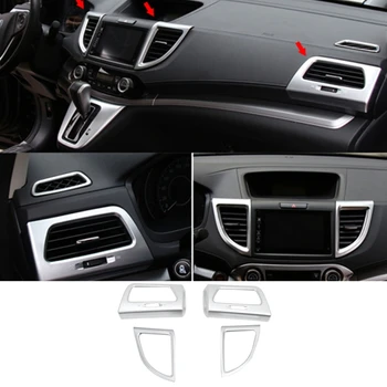 4Pcs ABS Chrome Car Front Air Outlet Air Condition Vent Trim panelės dangtelis Honda CRV/CR-V 2012-2016