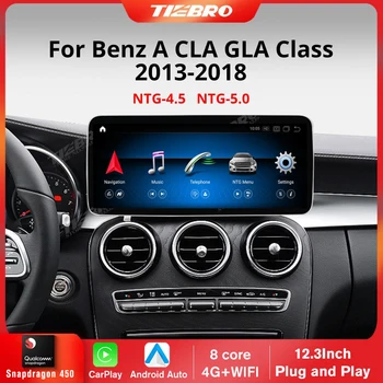 TIEBRO 12.3'' Android 12 1920*720P Snapdragon 450 skirta Benz A CLA GLA W176 X156 Automobilinis radijas Multimedijos grotuvas Carplay GPS stereo
