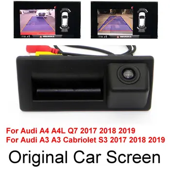 skirta Audi A4 A4L A3 S3 Q7 2017 2018 2019 Originalus automobilio ekrano dinaminės trajektorijos atnaujinimas Atbulinės eigos stovėjimas Galinės kameros bagažinės rankena