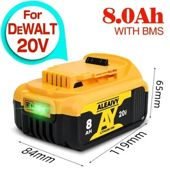 Originali DCB200 20V 8000mAh ličio pakeitimo baterija Dewalt: 18V