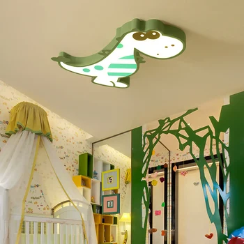 Vaikų kambarys Lubų šviestuvas vaikams Miegamojo apšvietimas LED nuotolinio valdymo pultas Dinozaurų gyvūnų berniukų kambarys Lubų šviestuvas Vaikų darželis
