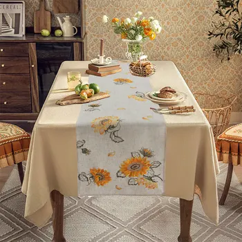 1380390 Vėjo stalo audinys namų arbatos stalo audinys medvilninis linas stačiakampis paprastas stalo audinys stalo kilimėlis