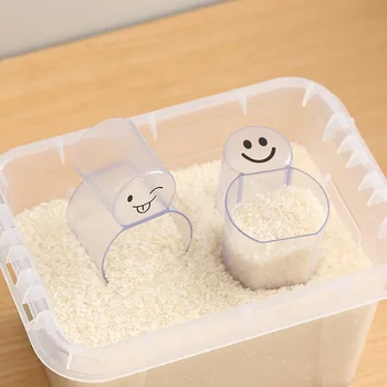 Cartoon Cute Two-In-One Fluid Measurement Cup Scoop Rice Cup with Scale Home Kitchen Flour Grains Plastic Measurement Cup