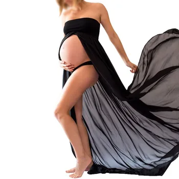 Motinystės fotografijos rekvizitai Puošnios suknelės Nėščiųjų drabužiai Maxi Chiffon suknelės sesija fotografavimui
