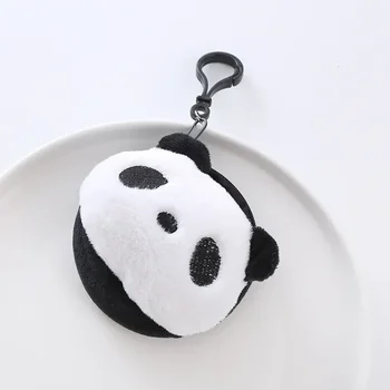 Vaiko dovanos Mokyklinio krepšio pakabukai Mielas animacinis filmas Panda Dizaineris Monetų maišeliai Piniginė Minkštas pliušinis pinigų raktai Kortelės Ausinių laikymo maišelis