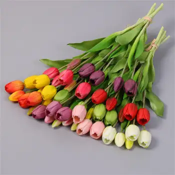 5vnt Simuliacinės gėlės Tulpės Namų dekoras Dirbtinės augalų gėlės Vestuvių festivalio išdėstymas Centrinis stalo dekoras
