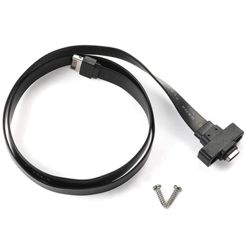 2X USB 3.1 Priekinio skydelio tipas nuo E iki C tipo prailginimo kabelis, 2 kartos (10 Gbit/S) vidinio adapterio kabelis, su 4 varžtais (50cm)