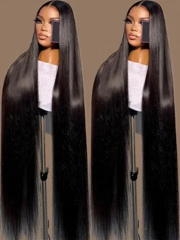 30 40 colių 250 densisty 13x6 skaidrus tiesus nėrinių priekinis perukas Žmogaus plaukai Brazilijos kaulų nėrinių priekiniai perukai moterims