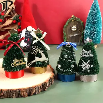 1Pc Lėlių namelis Miniatiūrinė miniatiūrinė eglutė Kalėdų vainiko modelis Lėlių namelio scenos dekoravimas 