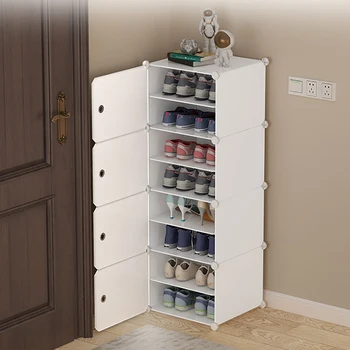 Batų lentynos pertvaros yra sluoksniuotos, kad būtų sutaupyta vietos, o batų spintelė yra praktiška padalinti batų dėžę spintelėje.