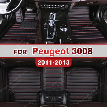 Automobiliniai grindų kilimėliai Peugeot 3008 2011 2012 2013 Custom Auto Foot Pads Automobilių kilimų dangčių salono aksesuarai