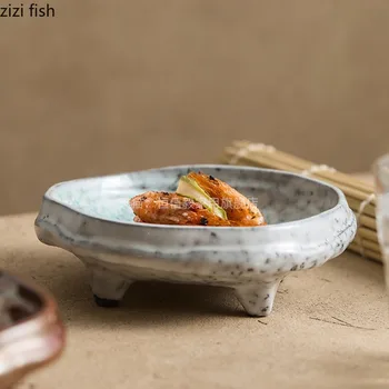 Aukštos pėdos keramika Vakarienės lėkštė Desertinė lėkštė Padažas Indų patiekalas Užkandžių padėklas Vaisių dubuo Salotų dubuo Sashimi disko sriubos lėkštės Suši lėkštės