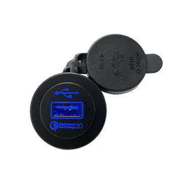 12V ~ 24V greitas įkrovimas Greitas įkrovimas Mėlynas LED USB įkroviklio lizdas VALTIS / KARAVANAS / AUTOMOBILIS / motociklas atsparus vandeniui