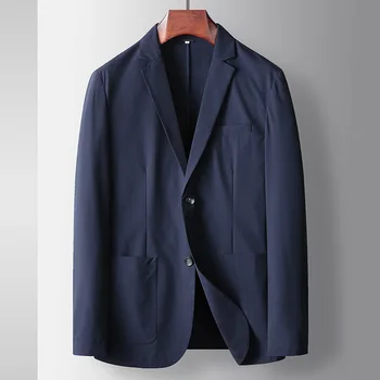 Vyriškas laisvalaikio kostiumas Spring Thin Light Aukštos kokybės kostiumas Blazer Plus Size Button Up Suit Coat Black Formal Business Suit Jacket M-4XL
