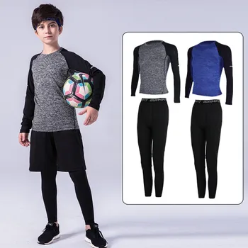 Vaikų sportiniai kompresiniai drabužiai Bėgimas Sportinės aprangos komplektas Lauko fitnesas Krepšinis Futbolas Bėgiojimas Beisbolas Dviračių sportiniai kostiumai