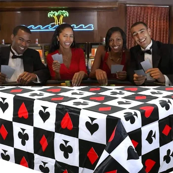 3 gabalinė staltiesė Vienkartinė staltiesė Pokerio kazino vakarėlis Regbis 54 colių x 108 colių