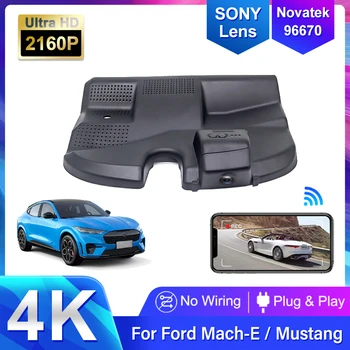 Plug and Play 4K 2160P Car DVR Dash Cam Wifi priekinė galinė kamera 2 objektyvas 24h parkavimo monitorius, skirtas Ford Mustang Mach-E 2021 2022 2023