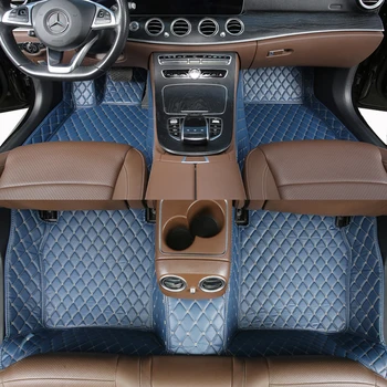 Automobilio grindų kilimėlis pagal užsakymą Infiniti Q50 2014 2015 Deimantinės odos neslystantis kilimėlis pilnas komplektas Kojų pagalvėlės Prabangus moters auto aksesuaras
