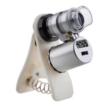 60X didinamasis stiklas telefono spaustukui Didinamasis stiklas mobiliajam telefonui Nešiojami papuošalai Lupa Mobilus mini mikroskopas