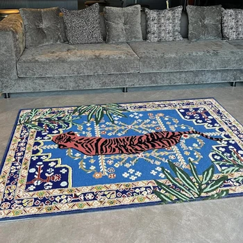 Bengalijos tigro rašto kilimas Rankų darbo kuokštinis kilimas Gyvūnų spausdinimo kilimėliai Svetainė Namų dekoro kilimėlis Miegamasis Lovos grindų kilimėliai