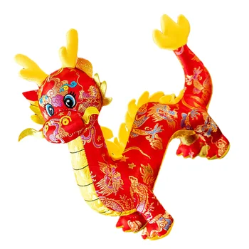 kinų Naujųjų metų drakono dekoras Pliušinis animacinis filmas Drakono žaislas Įdarytas drakono dekoravimas Naujųjų metų dovanų biuro namų dekoracijos