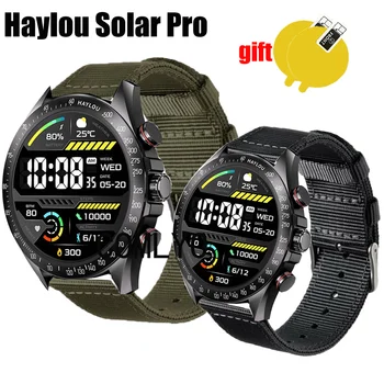 3in1 apyrankė HAYLOU Solar Pro dirželio išmaniojo laikrodžio juostos nailono canva diržo ekrano apsaugai